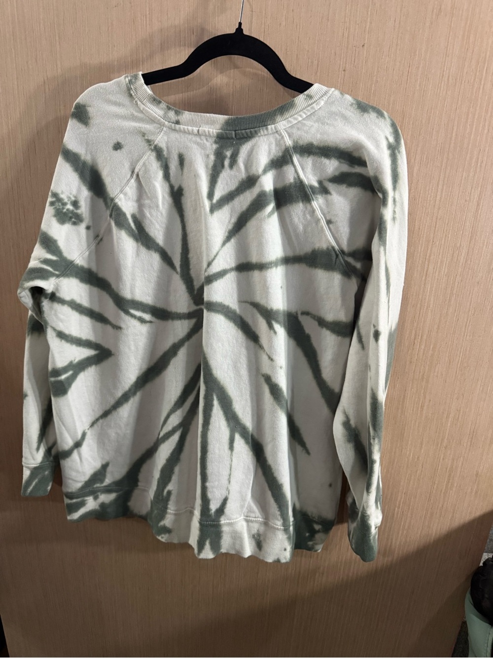 Women’s Maurices Cotton Blend Olive & White Tie-Dye Crewneck Sweatshirt Size XXL - Picture 3 of 4